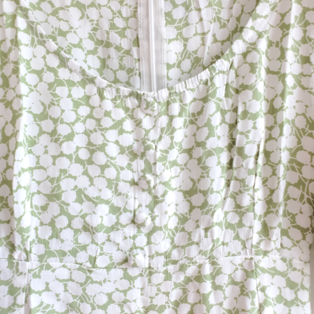 Faithfull The Brand La Barben Bella Floral Avocado Green Mini Dress NWT - Picture 9 of 14